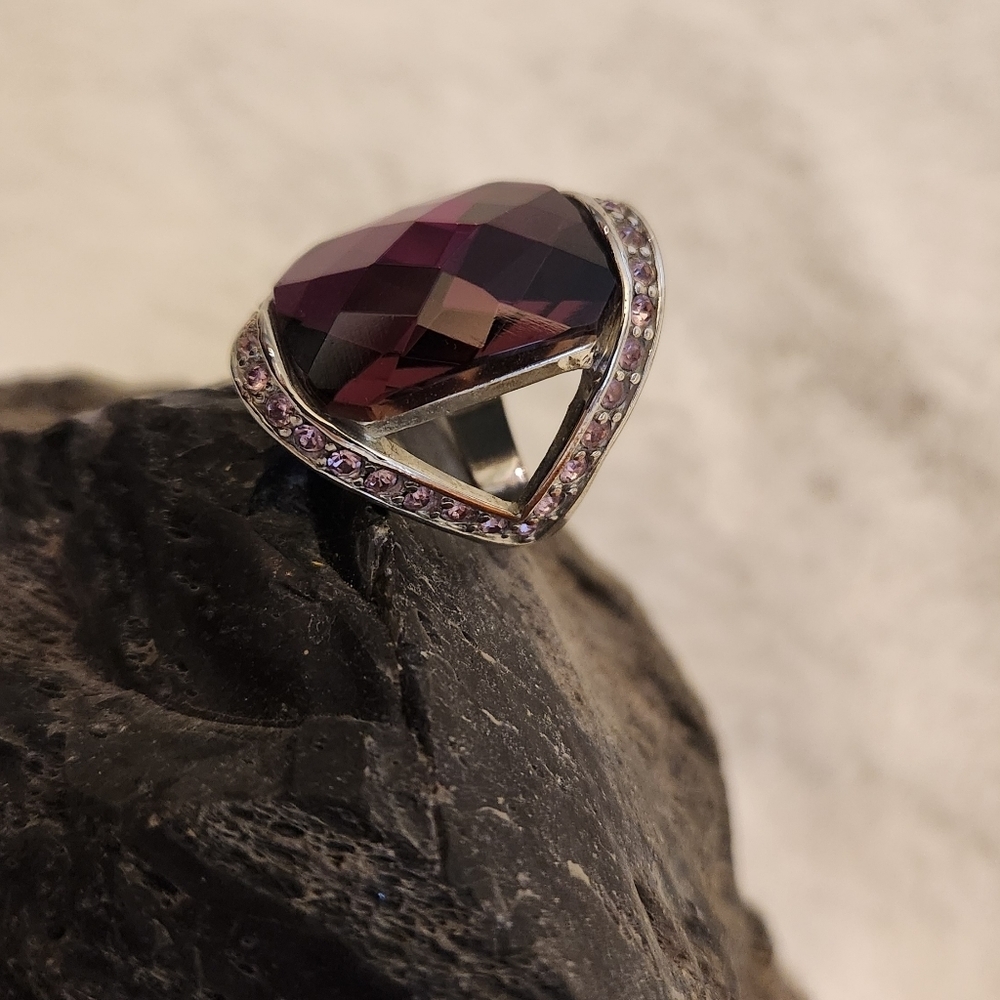 2/$15 - Purple Rhinestone Ring - Size 9 - Picture 4 of 5
